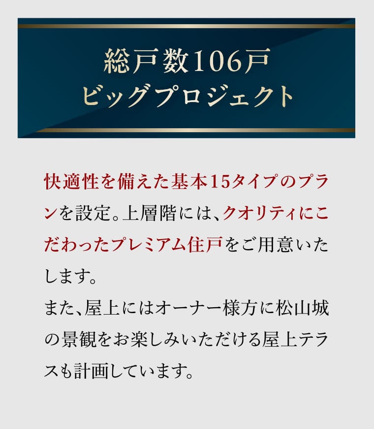 総戸数106戸ビッグプロジェクト