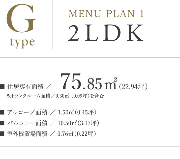 Gタイプ MENU PLAN 1